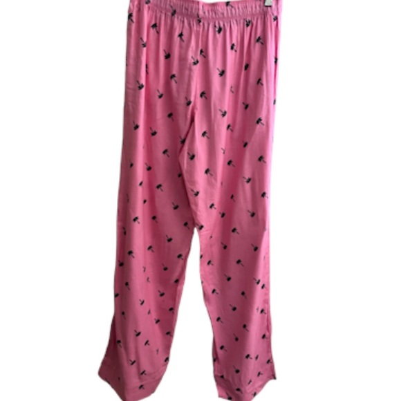 PINK VS Palm Trees Print 🌴 Flannel Pajama Pants Sz:Small-OVERSIZED ..NWOT - Picture 8 of 15